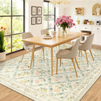 10x14 Area Rugs for Living Room: Floral Washable Rug Vintage Large Soft Boho - Image 4
