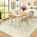 10x12 Area Rugs for Living Room: Floral Washable Rug Vintage Large Soft Boho - Image 4