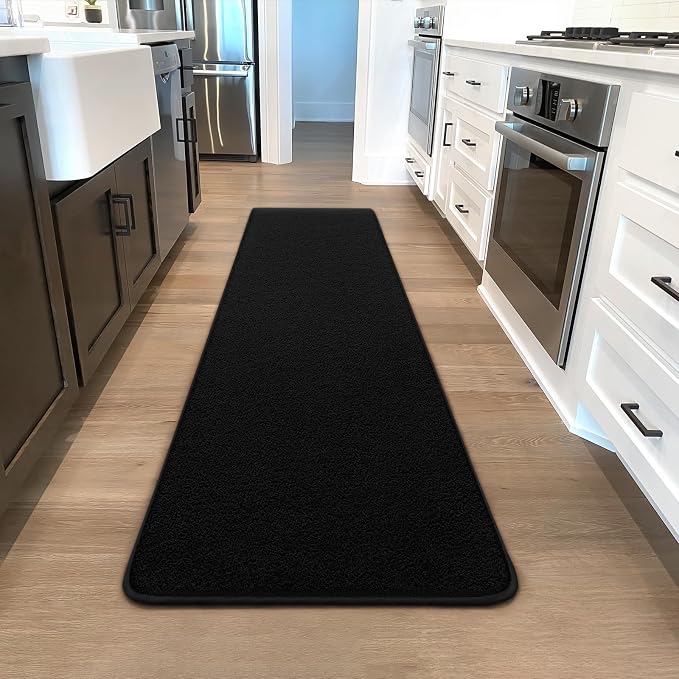 Runner Rug for Hallway, 2x8 Feet Non-Slip Washable Black Long Area Rug Runners - Image 4