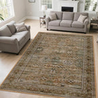 5x7 Washable Area Rug for Living Room Dining Room, Distressed Non Slip Vintage by Zarvenda