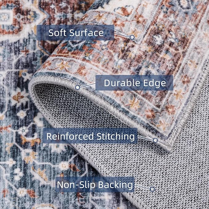 Rugs 5x7 Washable Rug, Non Slip Large Rug - Image 4