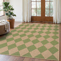 Lahome Checkered Washable Rugs 5x7, Farmhouse Non Slip Non Shedding Floor Carpet by Lahome