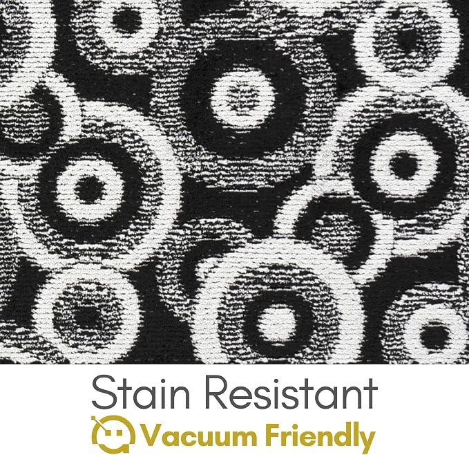 Custom Size Black Hallway Runner Rug | Cut to Length 2'3" x 8' | Non-Slip & - Image 5
