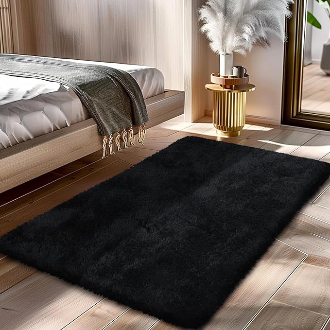 Fluffy Rug Shaggy Area Rug, Small Bedside Rug, Soft Fluffy Shaggy Entryway by Yongyangjuxi