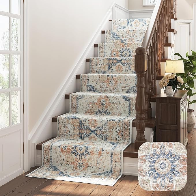 jinchan Kelda Runner Rug 2x10 Hallway Rug Washable Runner Vintage Mat Retro - Image 8