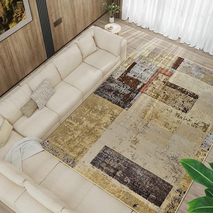 LOCHAS Rug for Living Room, Washable Soft Area Rugs for Bedroom 8x10, Abstract - Image 2