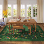 Vintage Medallion Floral 5x7 Area Rugs, Machine Washable Non-Slip, Low Pile - Image 4