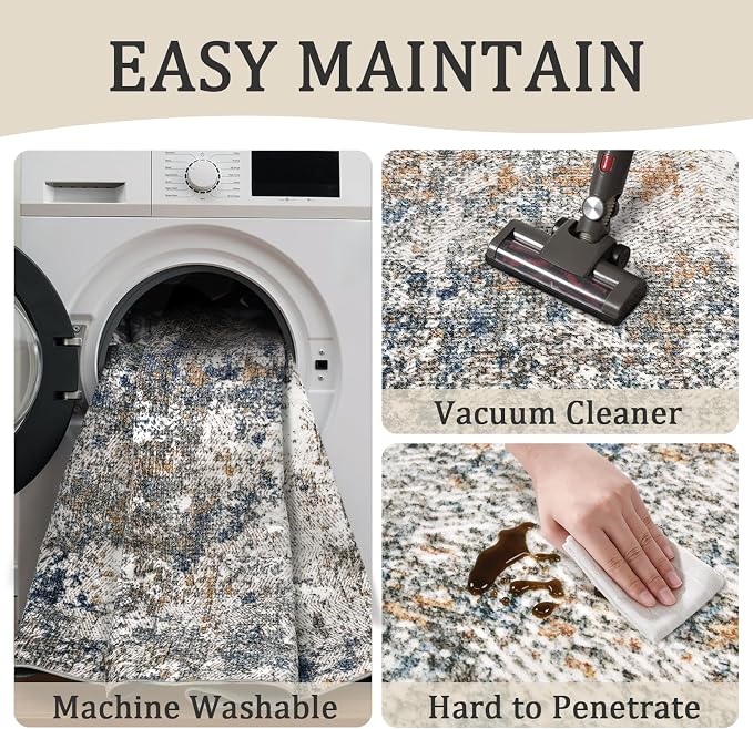 2x3 Machine Washable Area Rug for Entryway, Kids and Pets Friendly for Bedroom - Image 5