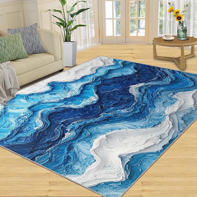 4x6 Ocean Waves Cafe Rug - Image 3