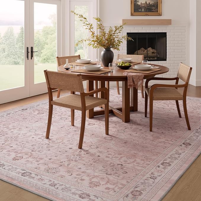 MontVoo-Vintage Area Rug 5X7 Pink Rugs - Image 5