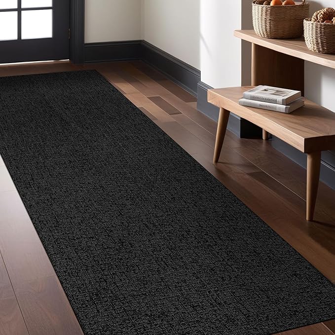 Easy Jute Rugs 2x7 Dark Gray Color Living Room Indoor Outdoor Runner Rug by Unknown