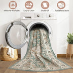 Runner Rug Kitchen Washable Rugs: 3x10 Non-Slip Abstract Soft Modern Stain - Image 2