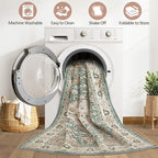 7x9 Area Rug Living Room: Machine Washable Boho Large Vintage Soft Rugs Stain - Image 2