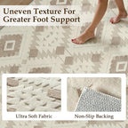 Ivory Brown 4x6 Area Rug Washable Moroccan Shag Office Carpet Non Slip Soft - Image 2