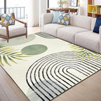 Area Rug 4x6 Modern Green Rug Abstract Tropical Leaves Bedroom Rug Washable by AUKIBHomeDecor