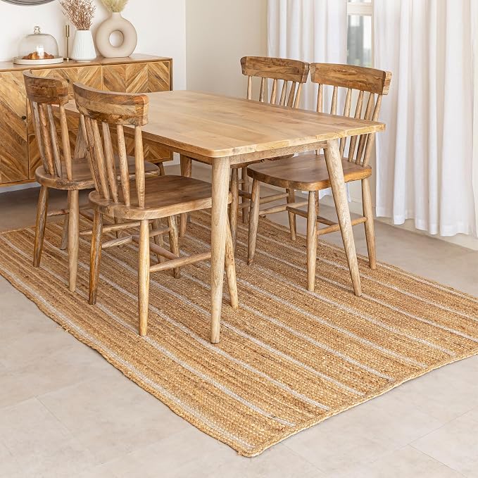 HOMEMONDE Natural Braided Jute Area Rug 5x8 ft - Image 3