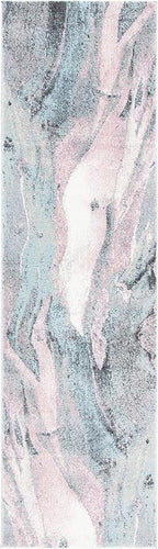 SAFAVIEH Glacier Collection 2'3" x 12' Pink / Blue GLA126U Modern Abstract - Image 2