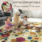 5x8 Machine Washable Area Rug for Living Room, Kids and Pets Friendly for - Image 4
