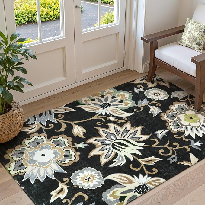 Lahome Floral Washable Living Room Area Rug - Image 6