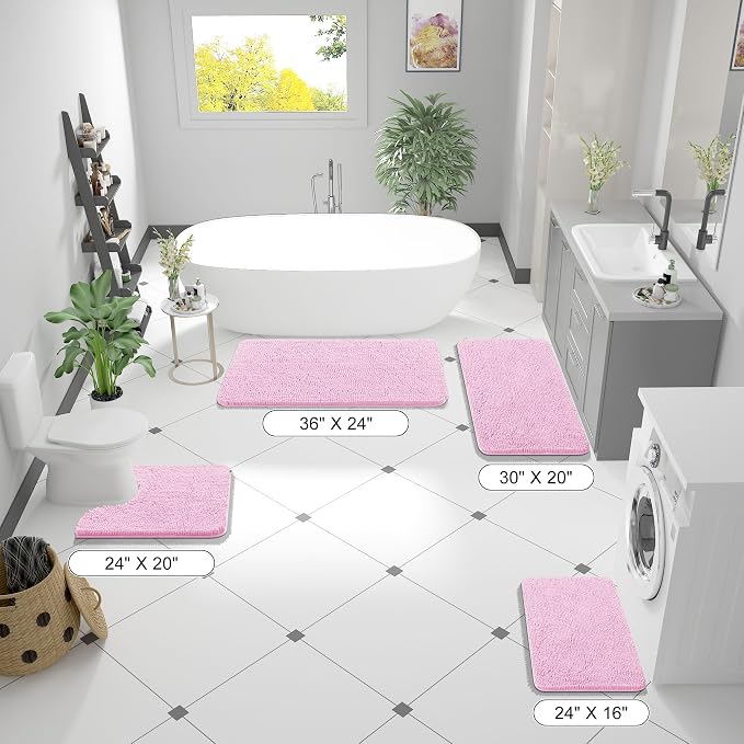 OLANLY Bathroom Rugs 30x20, Extra Soft Absorbent Chenille Bath Rugs, Rubber - Image 8
