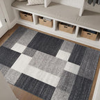Rugshop Gray Modern Geometric Boxes Non-Slip Area Rug Non-Shedding - Image 10