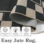 Moynesa Easy Jute Rug Checkered Outdoor Patio Rug 3x5, Washable Rugs - Image 4