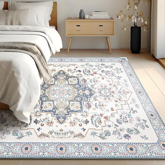 Phantoscope Washable Area Rug 9'x12' Non-Slip, Vintage Boho Rugs - Image 6
