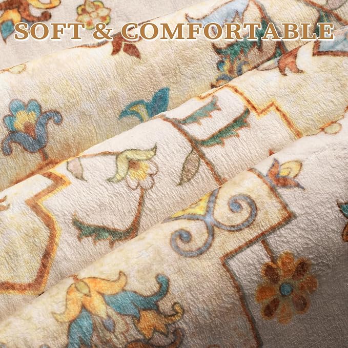 SERISSA Area Rug 3x5 Boho Light Yellow Rugs - Image 4
