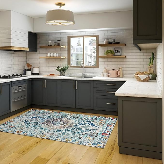 Easy-Going Area Rug 5x7 Washable Boho Rugs - Image 6