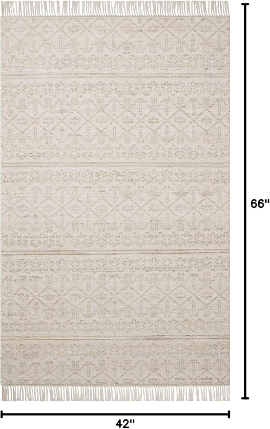 Loloi Angela Rose Rivers Collection RIV-03 Sand/Ivory 3'-6" x 5'-6" Reversible - Image 2