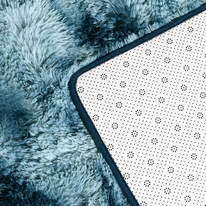 Large Shag Area Rugs 5 x 8, Tie-Dyed Plush Fuzzy Rugs - Image 6