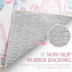 Pink Rug Bow Floral 8x10 Rug, Washable Area Rugs - Image 6