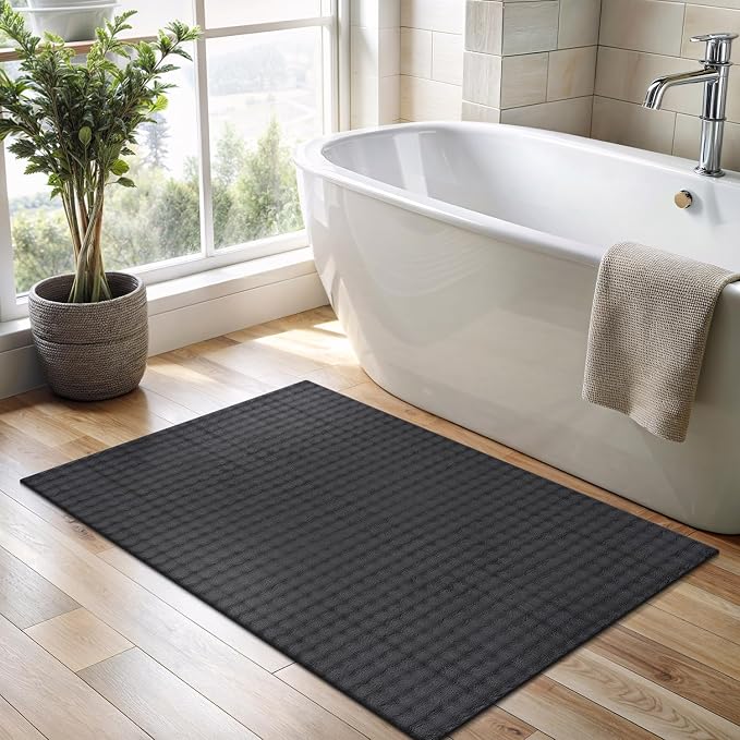 CAMILSON Modern Dark Gray Non Slip Door Mat Rug 2x3 Ultra Soft High Pile - Image 6