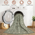 9x12 Area Rug Living Room: Washable Boho Large Neutral Vintage Soft Rugs Stain - Image 2