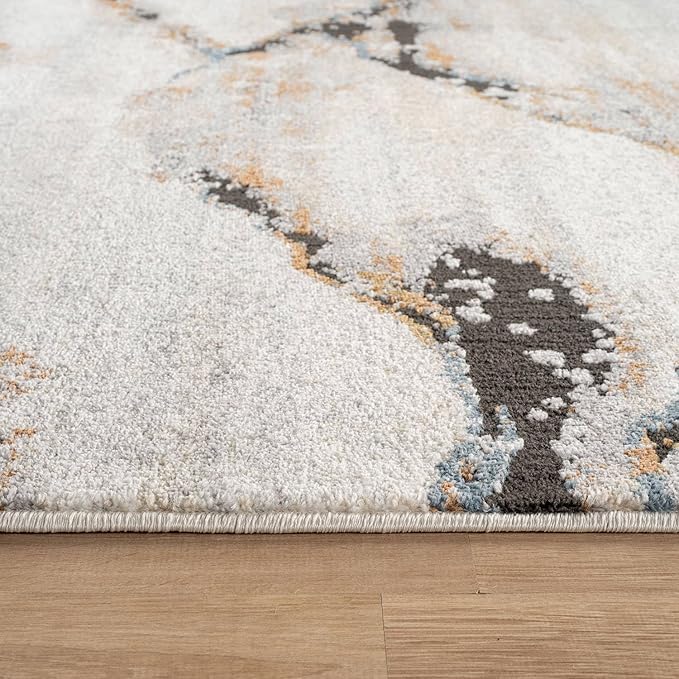 Rugshop Contemporary Gray Striated Area Rug Durable, Kid & Pet Friendly 5' x 7' - Image 3