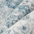 Blue Area Rug 8x10 Washable Vintage Carpet - Image 8