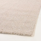 Modern Herringbone Chevron Collection Handcrafted Wool Area Rug - Image 3