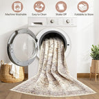 12x15 Area Rug Living Room: Washable Boho Large Neutral Vintage Soft Rugs Stain - Image 2