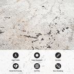 Rugshop Drifted Marble Abstract Area Rug Durable, Kid & Pet Friendly Gray - Image 4