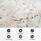 Rugshop Drifted Marble Abstract Area Rug Durable, Kid & Pet Friendly Gray - Image 4