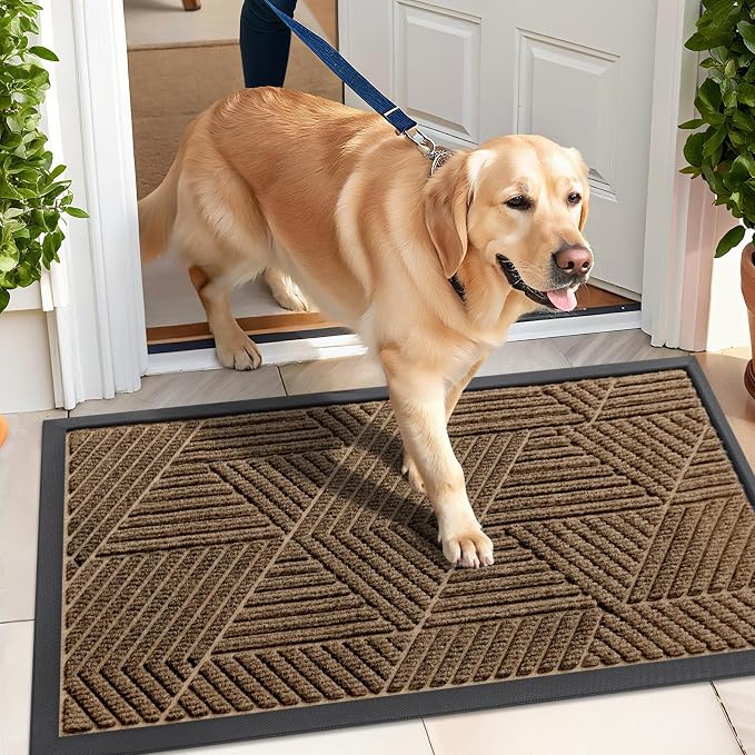 Kitinjoy Front Door Mat Outside Entrance, Sturdy Natural Dirt Trapper, Heavy - Image 7