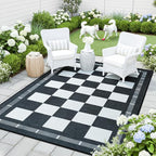 Vasofe Checkered Jute 5x7 Area Rugs, Washable Outdoor Patio Rug - Image 2