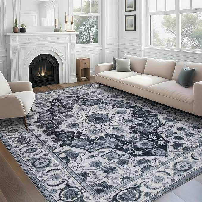 WILLSUN Washable Area Rugs, 8x10 Non-Slip Boho Large Area Rugs by Embracethewarmthofhome