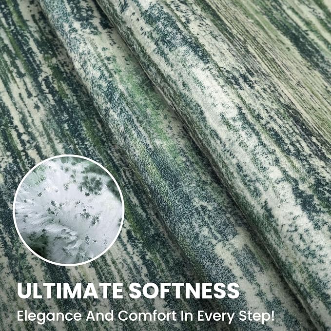 2x3 Modern Abstract Rug for Entryway, Dark Green Super Soft Small Area Rug - Image 7