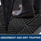 Kitinjoy Front Door Mat Outside Entrance, Sturdy Natural Dirt Trapper, Heavy - Image 3