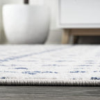 JONATHAN Y Boho Vintage Diamond Cream/Navy Indoor Area Rug 5X8 ft, Moroccan Hype - Image 9