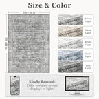 Grey 5x7 Area Rugs for Living Room Bedroom, Washable Non Slip Low Pile Thin - Image 2