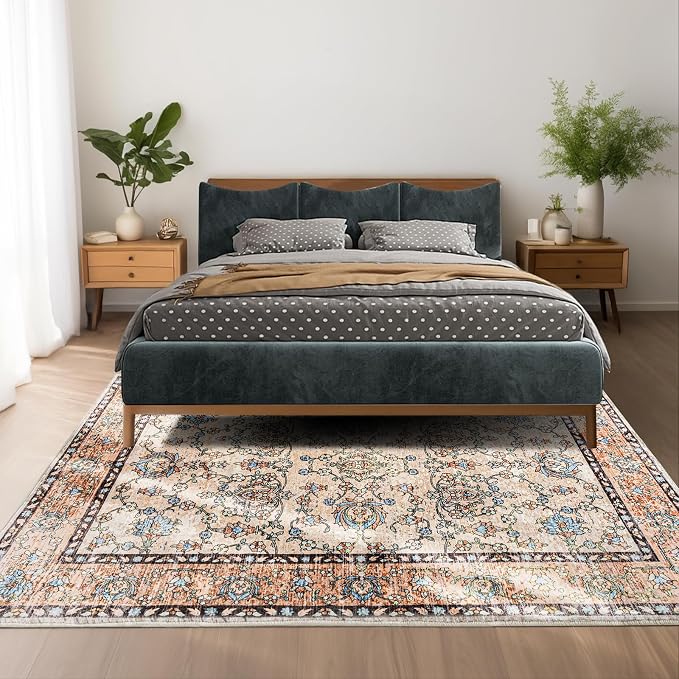 Area Rug 5x7, Washable Faux Wool Throw Rugs - Image 3