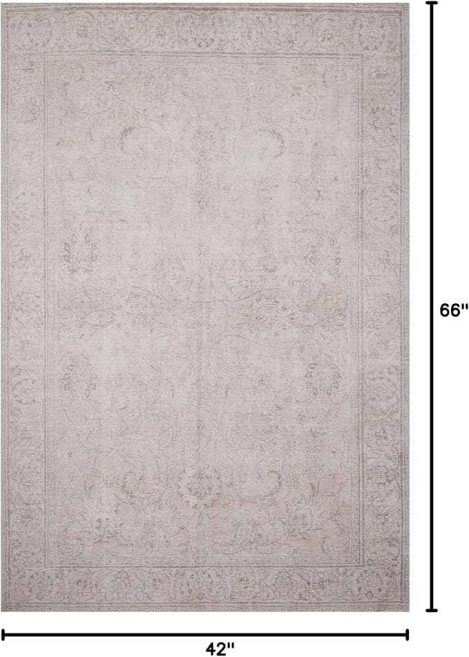 Loloi Loren Collection LQ-12 Sand 3'-6" x 5'-6" Accent Rug - Image 3