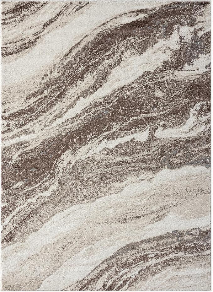 LUXE WEAVERS Lagos Collection 7983 Brown 2x3 Art Deco Geometric Area Rug - Image 3